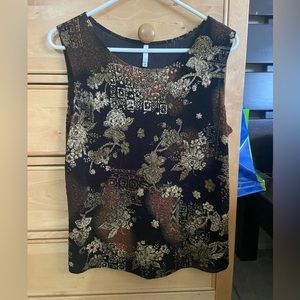 White stag, gold, brown, and black blouse size large